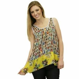 Ivy Jane | Window Pane Ruffle Hem Top Sleeveless